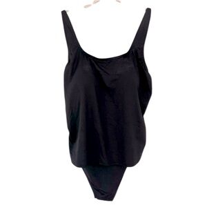 Lands End Bathing Suit Tank Adjustable Straps NWT Black